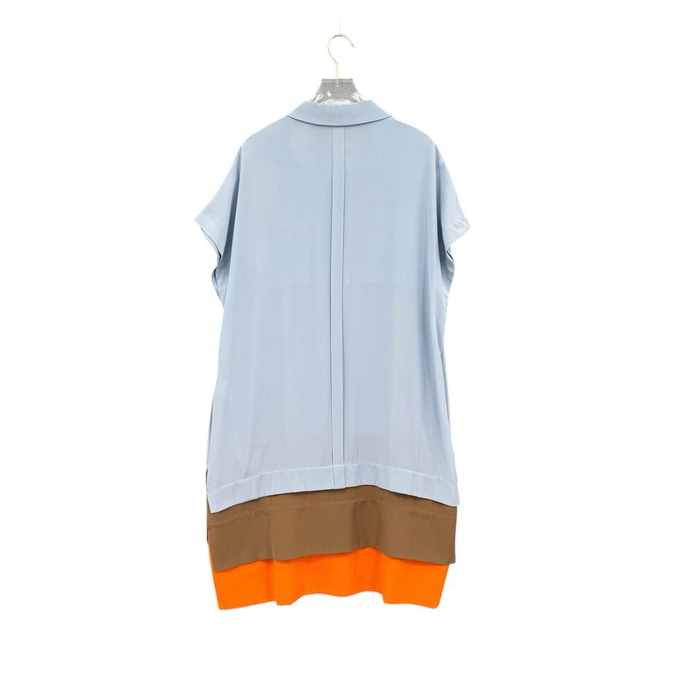 Diane von Furstenberg NWT XS/S Hatsu Tiered Colorblock Silk Crepe Shirt Dress - Picture 12 of 15